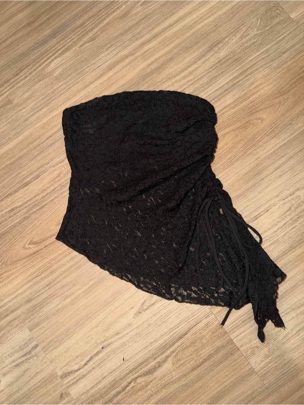 Bershka Black Lace Sheer Cover-Up Skirt